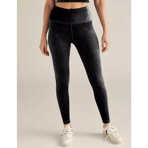 Beyond Yoga Black High-Waist Velvet Leggings
